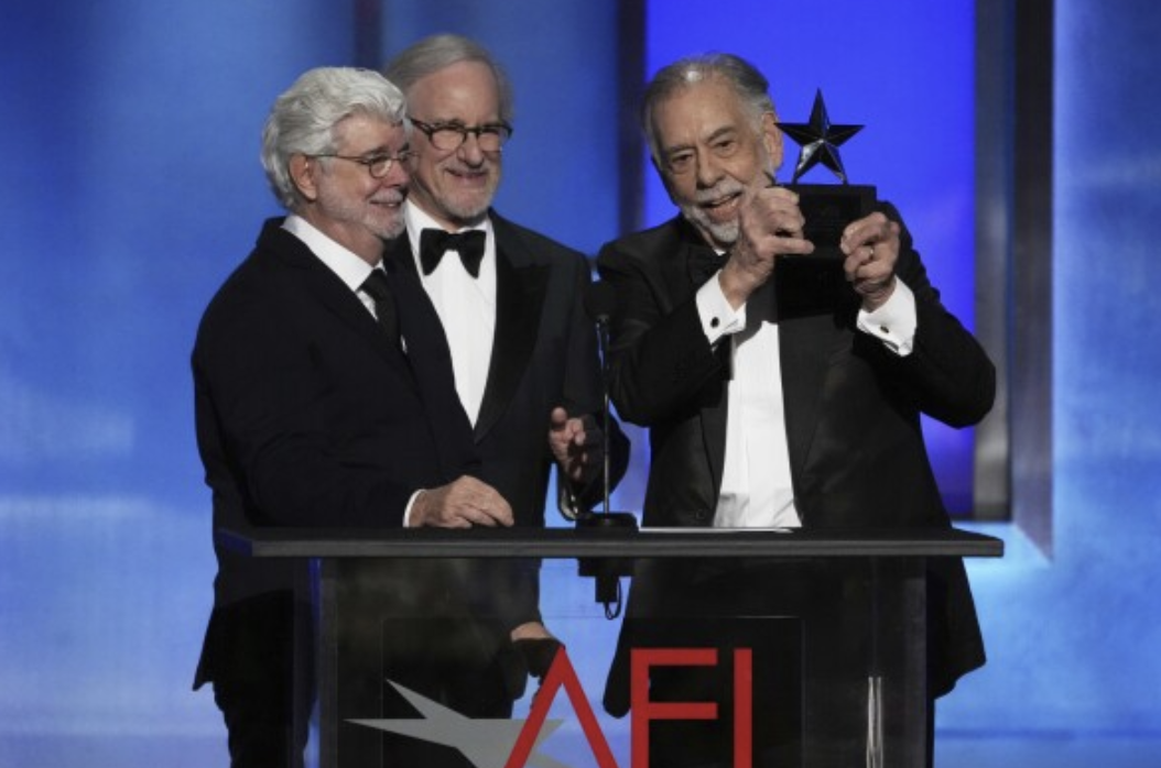 Coppola receives his AFI lifetime achievement award. Photo courtesy of the Associated Press